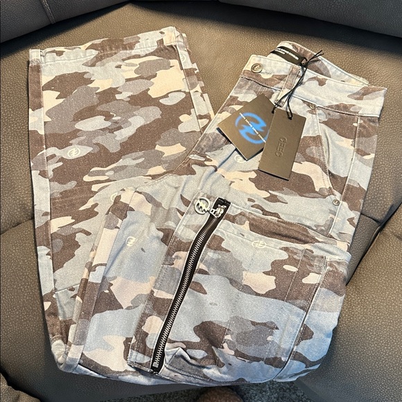 CEECLA Camo Stonewashed Pants Blue - Picture 1 of 15